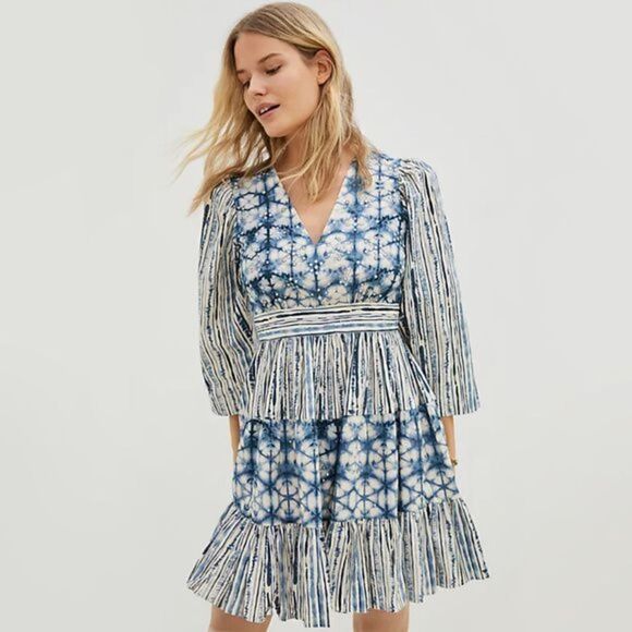 Anthropologie-Not So Serious by Pallavi Mohan Behati Mini Dress Ruffle - Picture 1 of 13